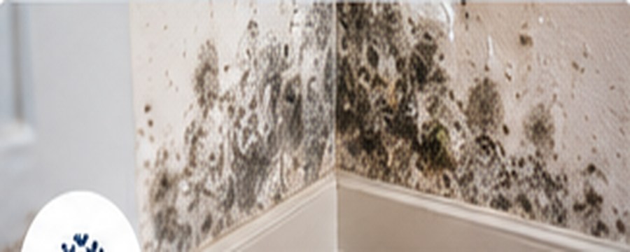 Water staining and mold on a wall